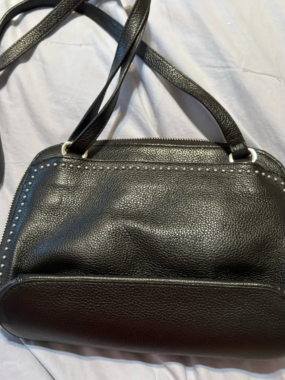 Brighton Brown Croc-Embossed Crossbody with Black Trim